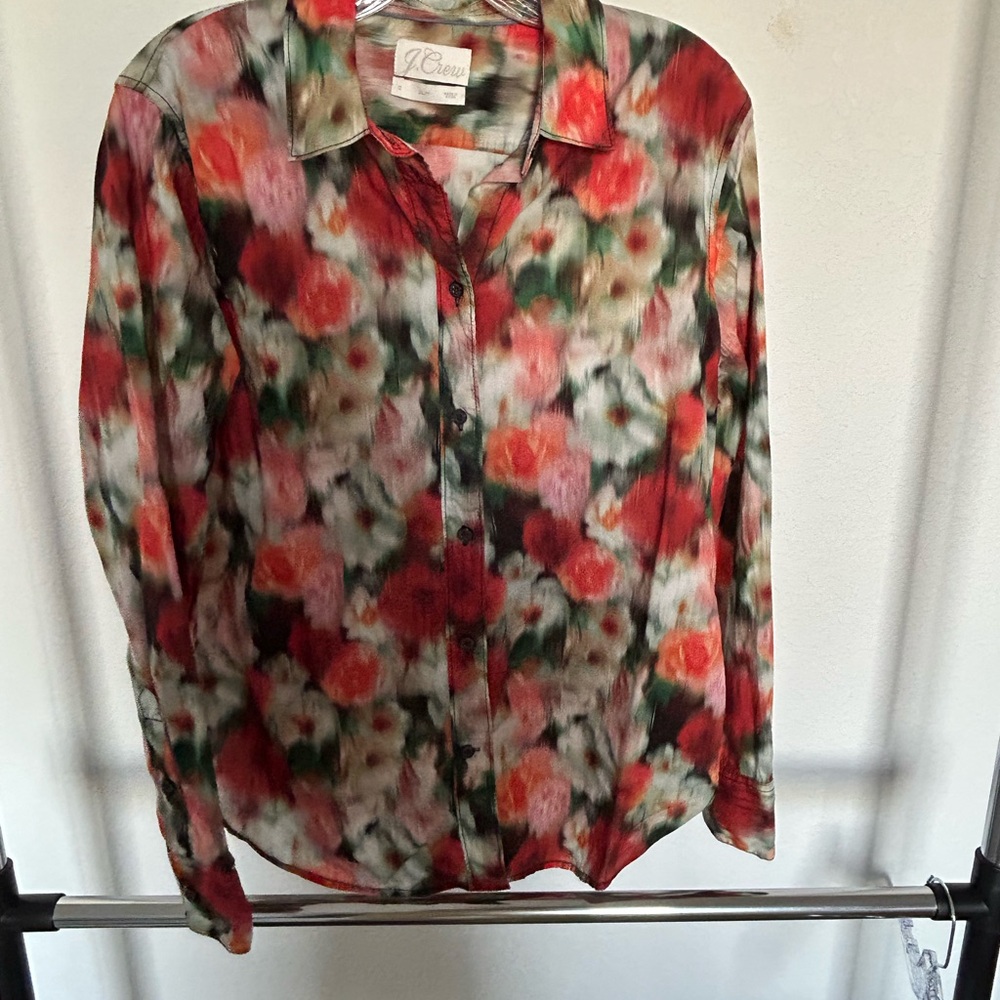 J. Crew Liberty Colorful Floral Button-Up Shirt